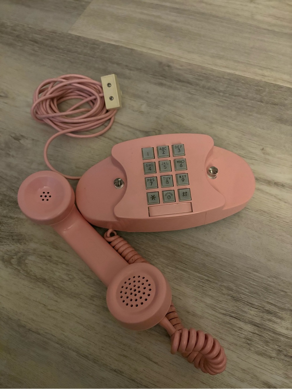 Vintage Pink Western Electric Princess Push Button Telephone Pink Cord